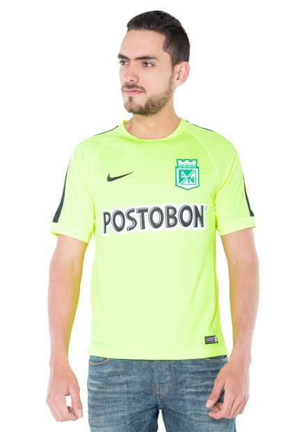 Camiseta Verde Neón Nike Em An Sqd15 Flashsstrng Top Atlético Nacional