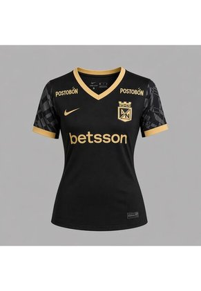 Camiseta Nike Mujer Atlético Nacional 2da 2025-Negro-Dorado