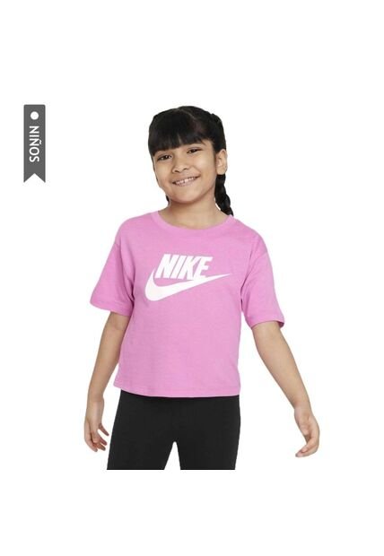 Camiseta Nike Hbr Club Boxy Niñas-Rosa