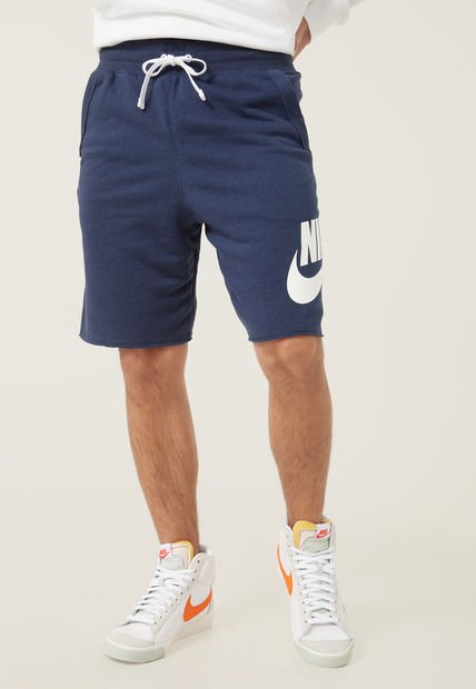 Pantaloneta Azul Navy-Blanco Nike Club Alumni
