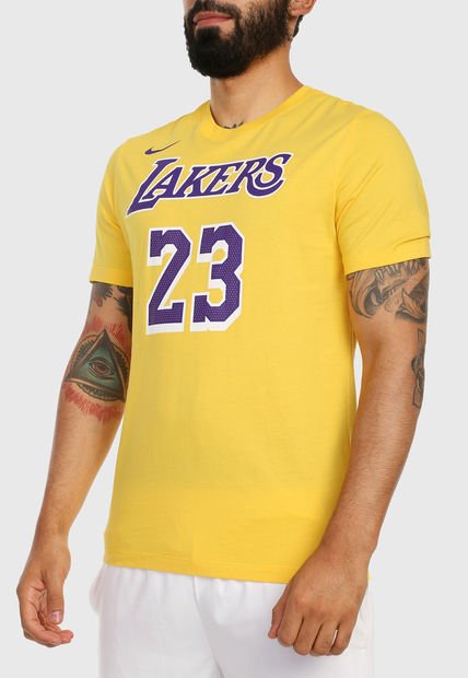 CAMISETA LAKERS 23 ( AMARILLA C/ VIOLETA) - REPLIC. EXACTA