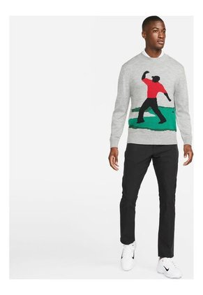 Buzo Hombre Nike Tiger Woods Sweater Knit Crew Gris