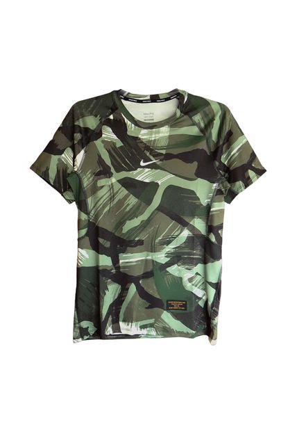 Camiseta Nike Dri-Fit Slim Camo Aop-Verde