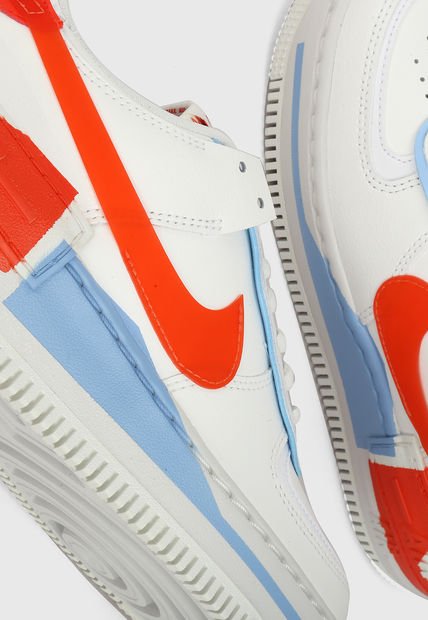 Tenis Lifestyle Blanco-Rojo-Azul Nike Air Force Shadow AF1