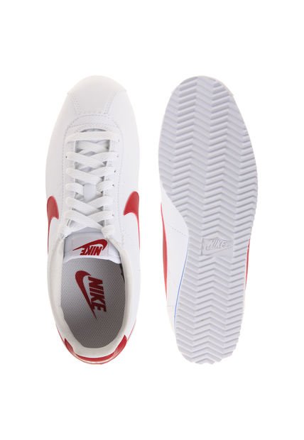 Tenis Lifestyle Blanco Rojo Azul Nike Classic Cortez Leather