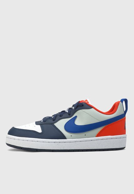 Tenis Lifestyle Gris-Azul navy-Naranja NIKE Nike Court Borough Low Recraft