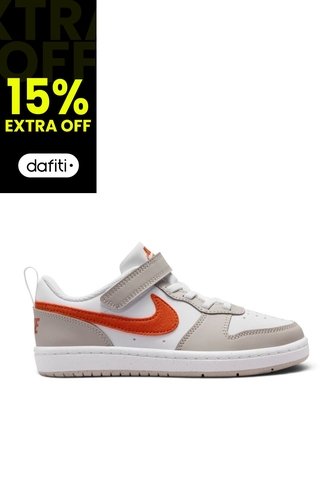 Tenis Nike Court Borough Low Ess Bpv Niño-Blanco/Naranja Nike
