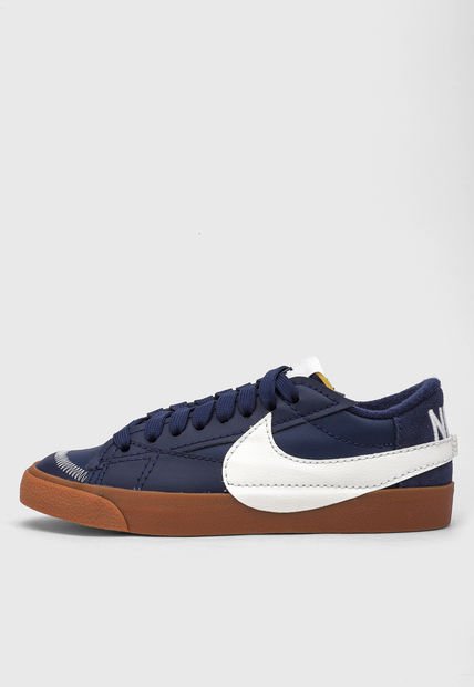 Tenis Lifestyle Azul Navy-Blanco-Marrón NIKE Blazer Low 77 Jumbo