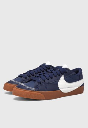 Tenis Lifestyle Azul Navy-Blanco-Marrón NIKE Blazer Low 77 Jumbo