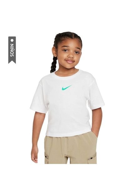 Camiseta Nike Femme Sport Niñas-Blanco