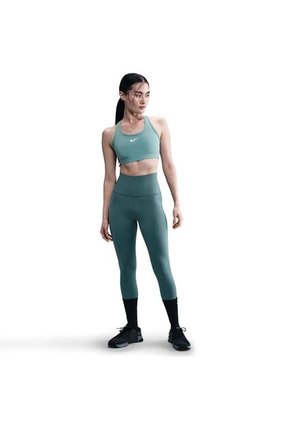 Top Mujer Media Sujeción Nike Swoosh Verde
