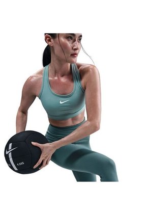 Top Mujer Media Sujeción Nike Swoosh Verde