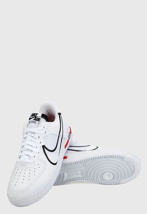 Tenis Lifestyle Blanco-Negro-Rojo Nike Air Force 1 React
