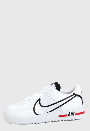 Tenis Lifestyle Blanco-Negro-Rojo Nike Air Force 1 React