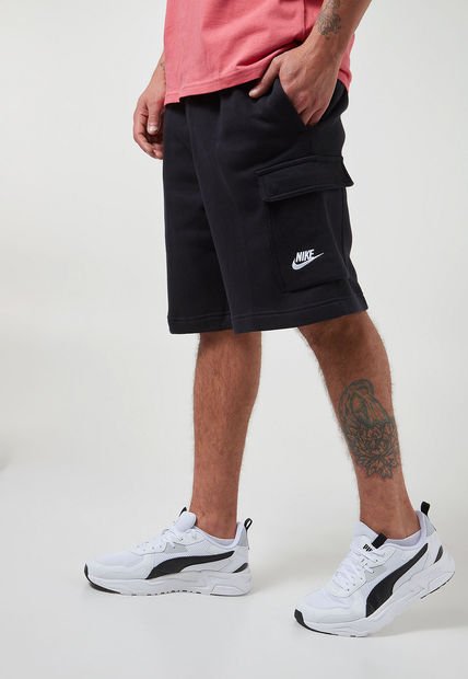 Pantaloneta Negro-Blanco Nike