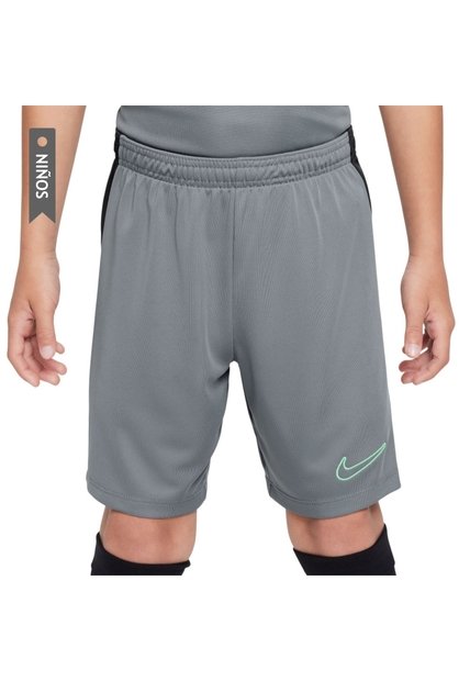 Pantaloneta Nike Academy Niño-Gris/Verde