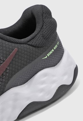 Tenis Running Negro-Vinotinto-Verde Neón Nike Renew Ride 3