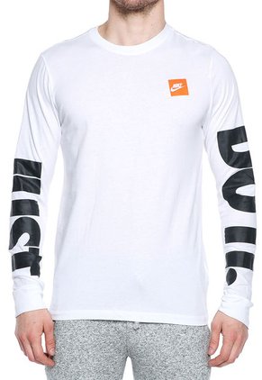 Camiseta Manga Larga Blanca Nike Hbr Swoosh