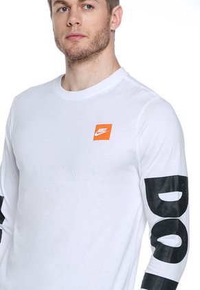 Camiseta Manga Larga Blanca Nike Hbr Swoosh