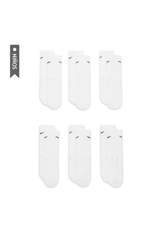 Medias Nike Everydy Cush Crew 6Pr 108 Niño-Blanco/Negro Nike