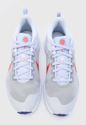 Tenis Running Azul Grisaceo-Naranja Neon-Blanco Nike Downshifter12