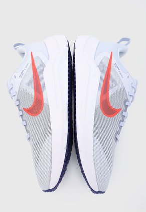 Tenis Running Azul Grisaceo-Naranja Neon-Blanco Nike Downshifter12