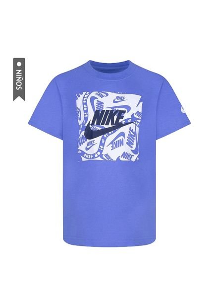 Camiseta Nike Brandmark Square Basic Niños-Azul