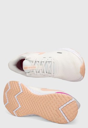 Tenis Running Blanco-Coral-Rosa Nike Revolution 5