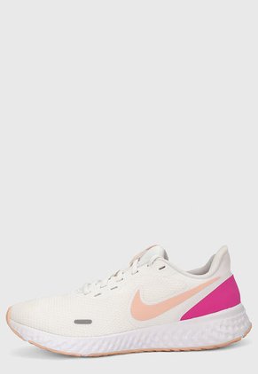 Tenis Running Blanco-Coral-Rosa Nike Revolution 5