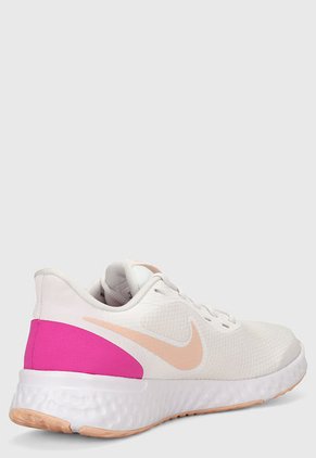 Tenis Running Blanco-Coral-Rosa Nike Revolution 5