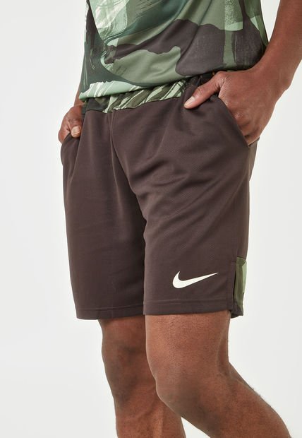 Pantaloneta Café-Verde Nike Dri-Fit Knit