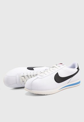 Tenis Lifestyle Blanco-Negro-Azul Nike Cortez
