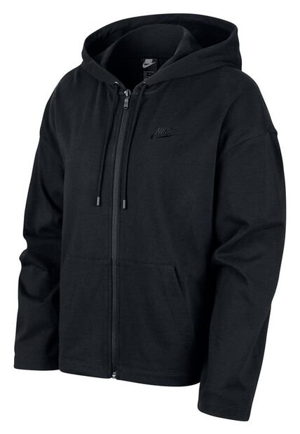 Buzo Mujer Nike Hoodie Fz Jrsy Negro