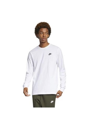 Camiseta Manga Larga Nike M Nsw Club Tee - Ls Hombre-Blanco Nike