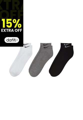 Medias Nike Everyday Cush Low 3Pr Hombre-Blanco/Gris/Negro Nike