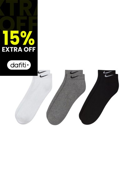 Medias Nike Everyday Cush Low 3Pr Hombre-Blanco/Gris/Negro