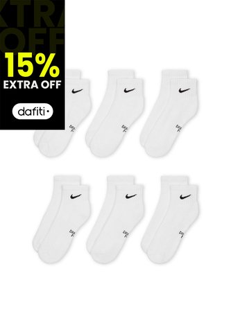 Medias Nike Everydy Cush Ankl 6Pr 108 Niño-Blanco Negro Nike