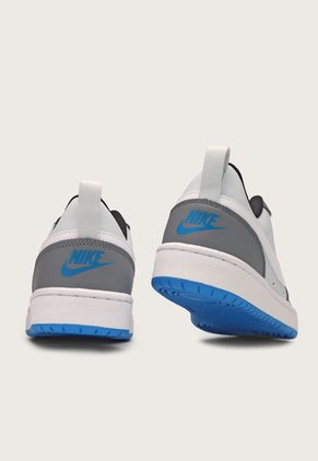 Tenis Lifestyle Gris-Blanco-Azul Nike Kids Court Borough Low 2