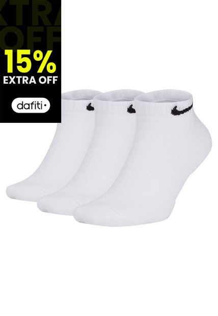Medias Nike Everyday Cush Low 3Pr - Hombre-Blanco