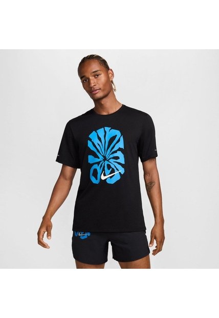 Camiseta Hombre Running Nike Rise 365 Run Energy Negro