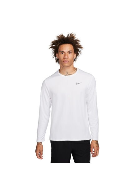 Camiseta Manga Larga Nike Df Uv Miler Top Ls Hombre-Blanco