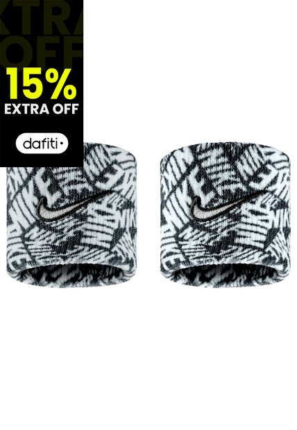 Muñequeras Nike Swoosh Classic Wr Hombre-Blanco/Negro