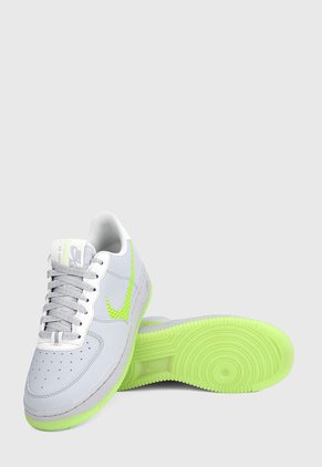 Tenis Lifestyle Gris-Blanco-Verde Nike Air Force 1 07 LV8 Volt Swoosh AF1