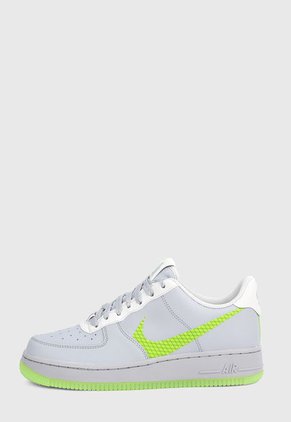 Tenis Lifestyle Gris-Blanco-Verde Nike Air Force 1 07 LV8 Volt Swoosh AF1