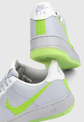 Tenis Lifestyle Gris-Blanco-Verde Nike Air Force 1 07 LV8 Volt Swoosh AF1