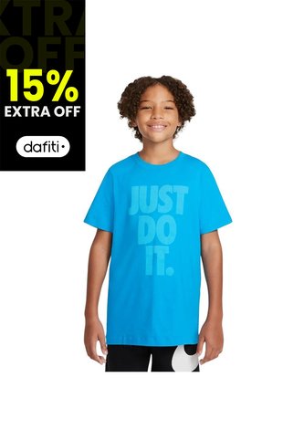 Camiseta Nike Sportswear Just Do It Wash Para Niños-Azul Nike