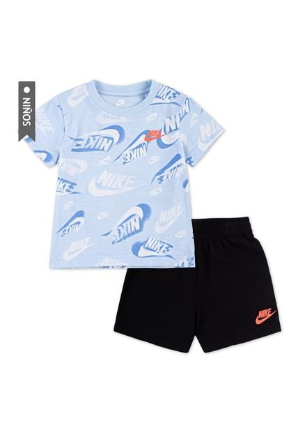 Conjunto Nike B Nsw On The Move Aop Ft S Niño-Azul/Negro