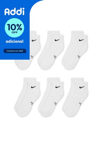 Medias Nike Everydy Cush Ankl 6Pr 108 Niño-Blanco Negro Nike