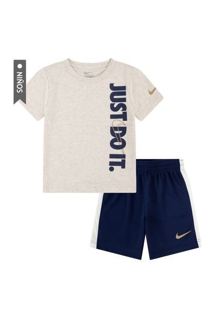Conjunto Nike Jdi Top And Short Set Niño-Beige/Azul