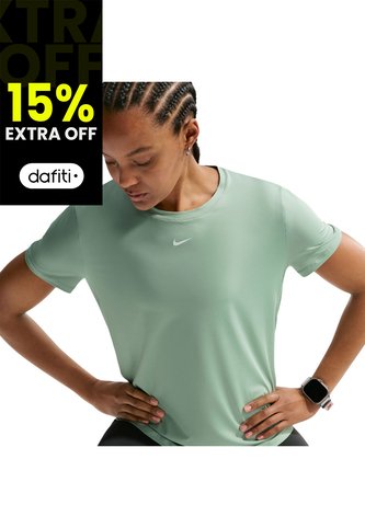 Camiseta Nike W One Classic Df Ss Top Mujer-Verde Nike